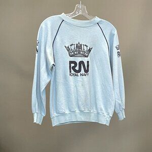 Raglan Sleeve Royal Navy Crewneck Sweatshirt, Women's XS